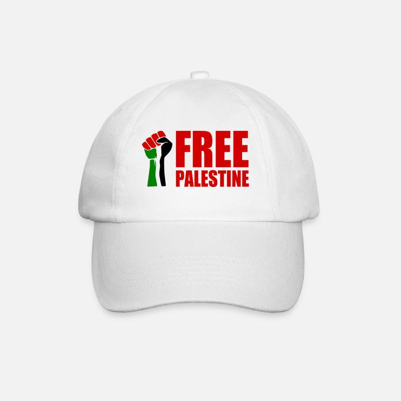 Free palestine - Baseballkappe - Weiß/Weiß