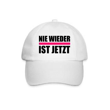 Nie wieder ist jetzt - Baseballkappe - Weiß/Weiß - Vorne
