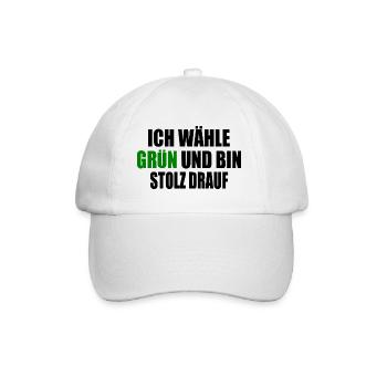 Je vote vert et j’en suis fier - Casquette classique - blanc/blanc - Devant