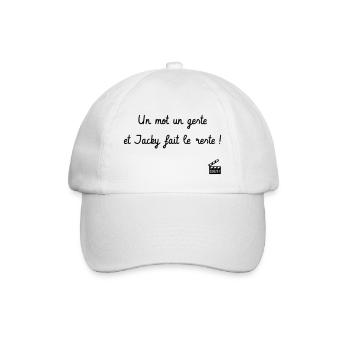 Un mot un geste et Jacky fait le reste ! Camping - Casquette classique - blanc/blanc - Devant