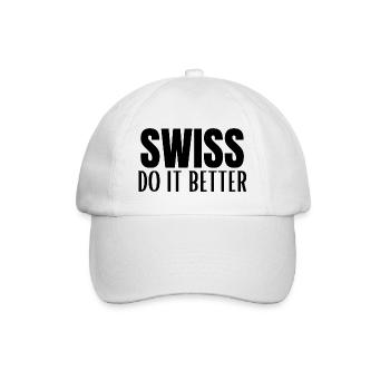 swiss do it better - Baseball Cap - white/white - Front