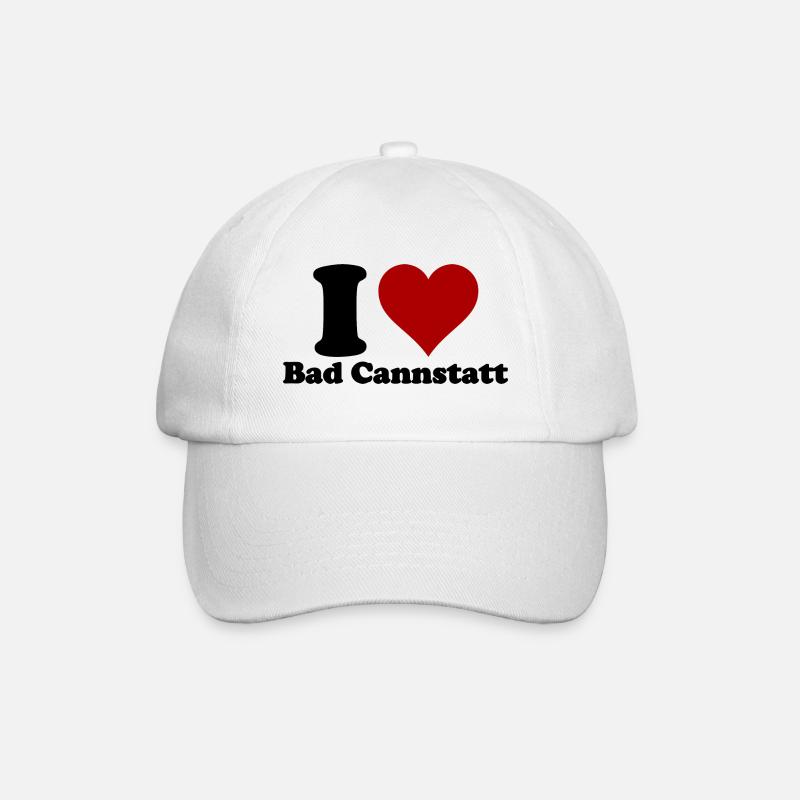 I Love Bad Cannstatt - Baseballkappe - Weiß/Weiß
