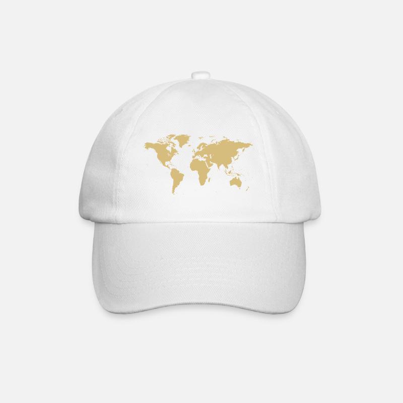 World map map - Baseball Cap - white/white
