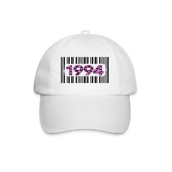 1994 geburtstag barcode rosa leopard retro party - Baseballkappe - Weiß/Weiß - Vorne