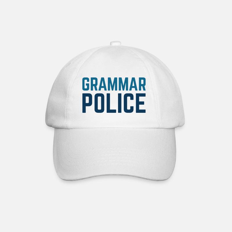Police de la grammaire - Casquette classique - blanc/blanc