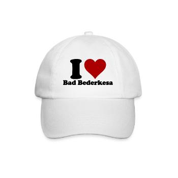 I Love Bad Bederkesa - Baseballkappe - Weiß/Weiß - Vorne
