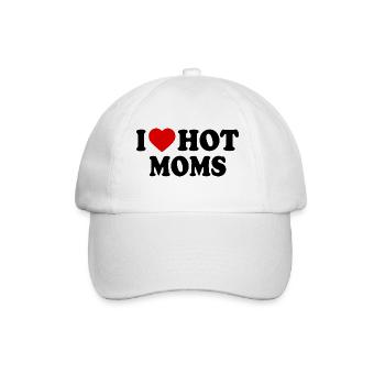 I love hot moms - Baseballkappe - Weiß/Weiß - Vorne
