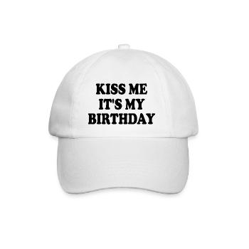kiss me it's my birthday - Casquette classique - blanc/blanc - Devant