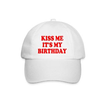 kiss me it's my birthday - Casquette classique - blanc/blanc - Devant