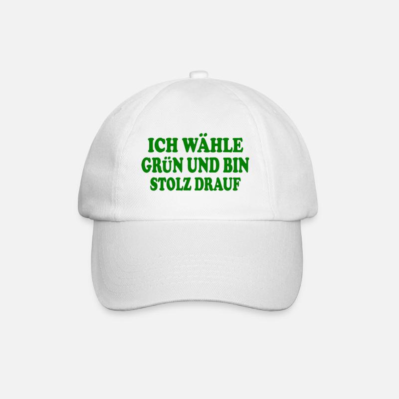 ich wähle grün und bin stolz darauf - Baseballkappe - Weiß/Weiß