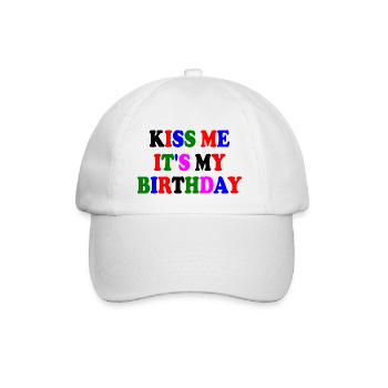 kiss me it's my birthday - Casquette classique - blanc/blanc - Devant