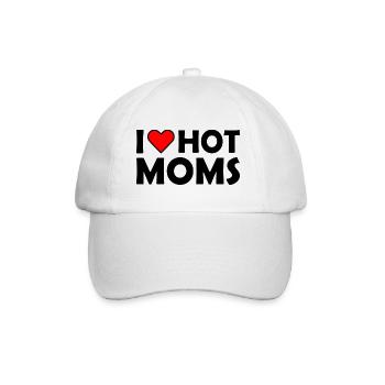 I love hot moms - Baseballkappe - Weiß/Weiß - Vorne