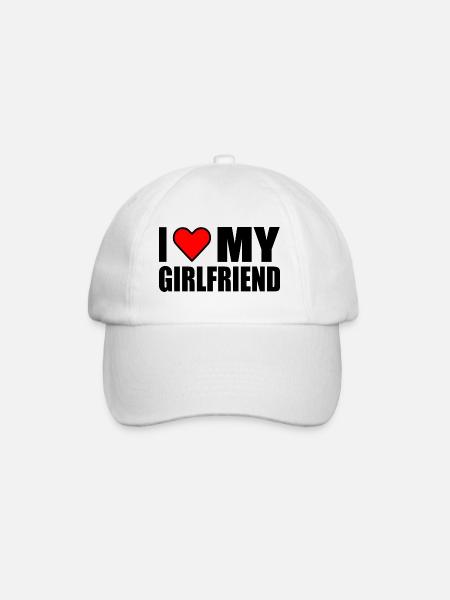 I love my girlfriend - Baseballkasket - hvid/hvid