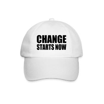 change starts now - Baseball Cap - white/white - Front