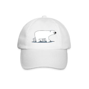 Walking Cartoon Polar Bear - Cheerful Madness!! - Baseball Cap - white/white - Front