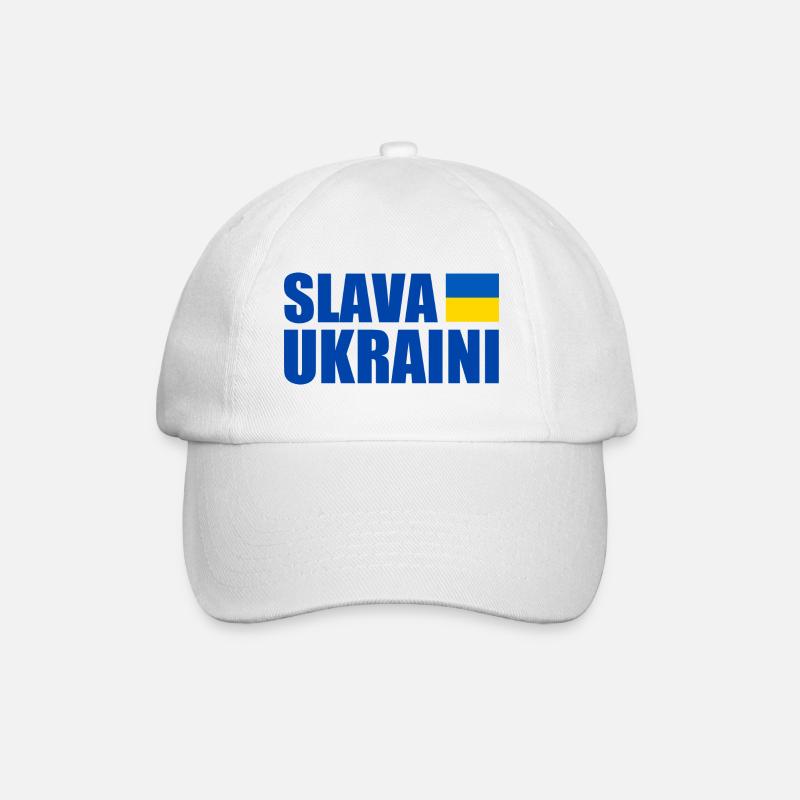 Slava ukraini - Baseballkappe - Weiß/Weiß