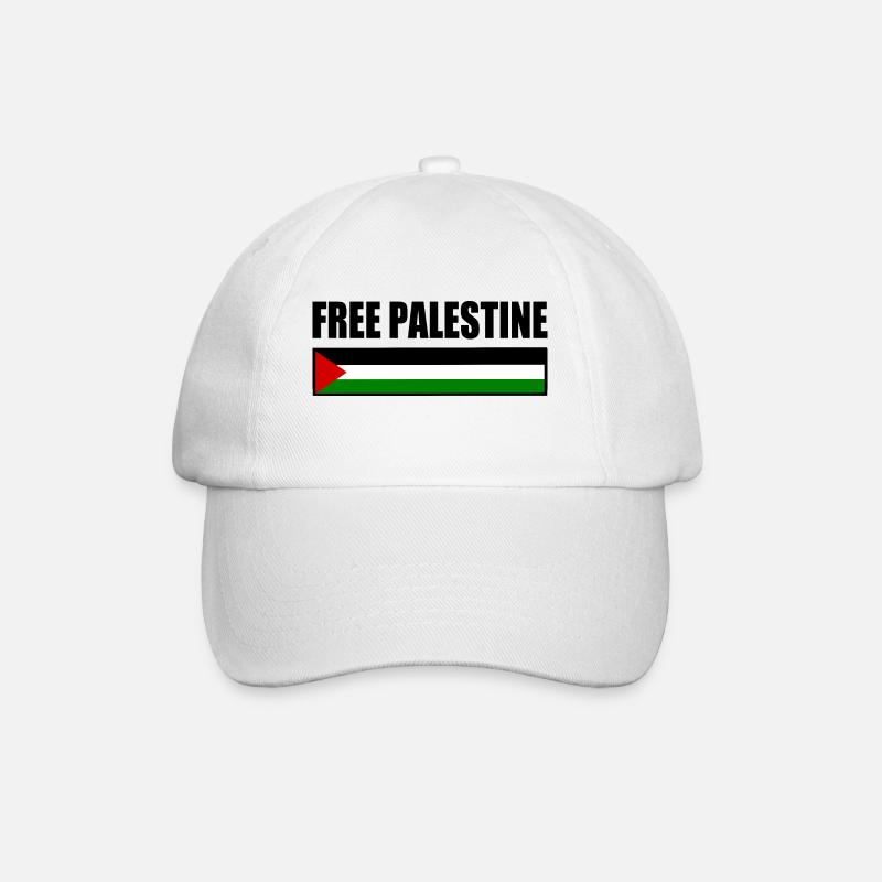 Free palestine - Baseballkappe - Weiß/Weiß