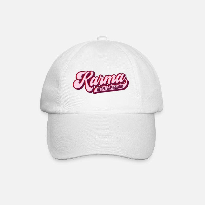 Karma Regelt Das Schon | Farben änderbar | - Baseballkappe - Weiß/Weiß