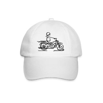 motorbike - Baseball Cap - white/white - Front
