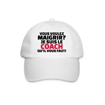 Vous voulez maigrir? je suis le coach - Casquette classique - blanc/blanc - Devant