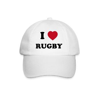 I Love Rugby - Baseball Cap - white/white - Front