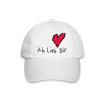 Liebeserklärung 'Ich lieb Dir' - Baseballkappe - Weiß/Weiß - Vorne