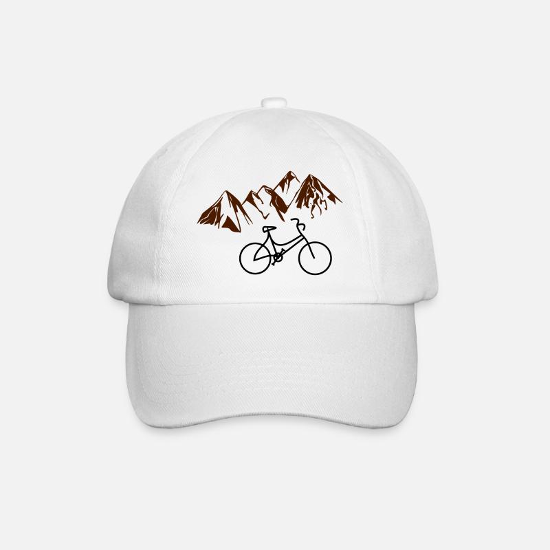 Altes Fahrrad vor Bergen - Baseballkappe - Weiß/Weiß