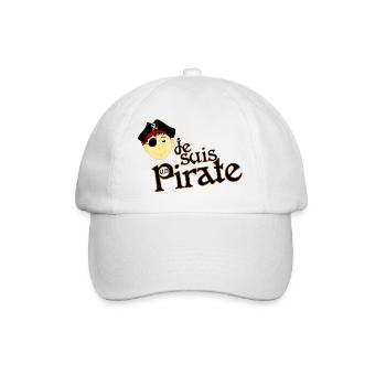Je suis un pirate - Baseballkappe - Weiß/Weiß - Vorne