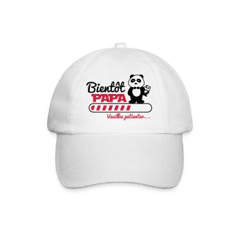 bientôt papa - Futur père - Panda - Casquette classique - blanc/blanc - Devant
