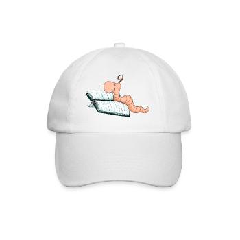 Bücherwurm Willi - Baseballkappe - Weiß/Weiß - Vorne