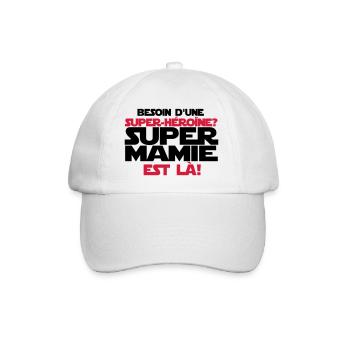super mamie est là - Casquette classique - blanc/blanc - Devant