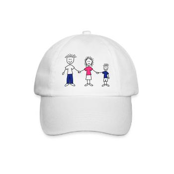 family_dad_and_mom_with_boy_3c - Baseballkappe - Weiß/Weiß - Vorne