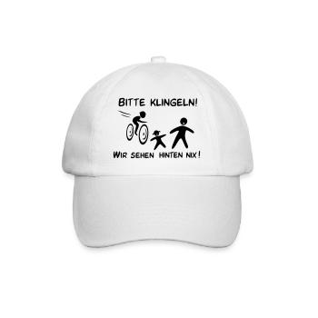 Bitte klingeln! Radfahrer-Kind - Baseballkappe - Weiß/Weiß - Vorne
