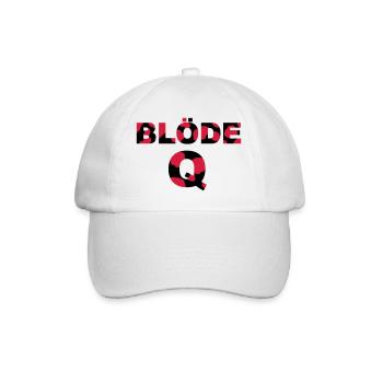 blöde Q, blöde Kuh - Baseballkappe - Weiß/Weiß - Vorne