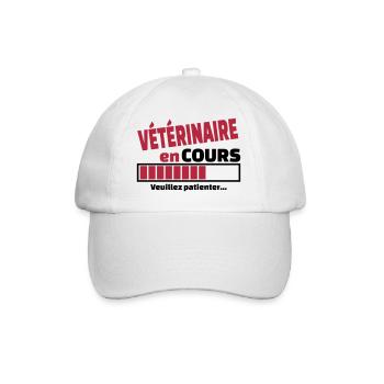vétérinaire en cours - Casquette classique - blanc/blanc - Devant