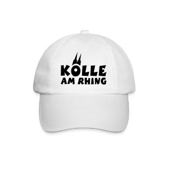 Köln am Rhein - Kölle am Rhing - Baseballkappe - Weiß/Weiß - Vorne