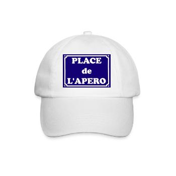 panneau place de l'apéro - Casquette classique - blanc/blanc - Devant