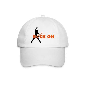 rock_on_b_2c - Baseball Cap - white/white - Front