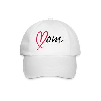 Mom Herz - Baseballkappe - Weiß/Weiß - Vorne