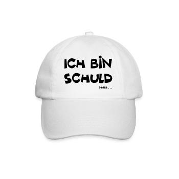 Ich bin schuld lustiger Spruch - Baseballkappe - Weiß/Weiß - Vorne