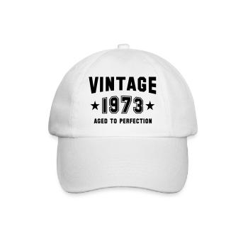 VINTAGE 1973 - Birthday - Aged To Perfection - Baseballkappe - Weiß/Weiß - Vorne