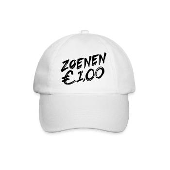 Zoenen 1 Euro Koninginnedag - Baseballcap - wit/wit - Voor
