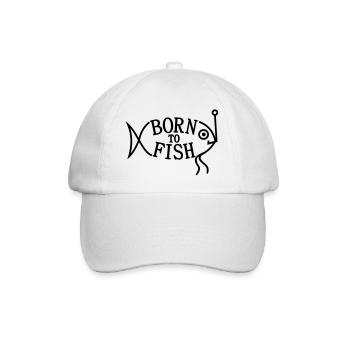 born to fish (F, 1c) - Baseball Cap - white/white - Front