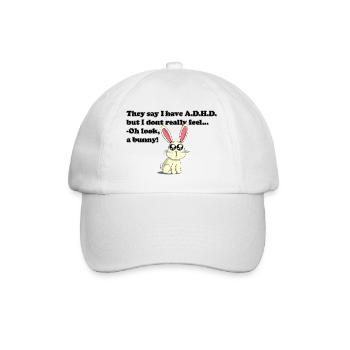 ADHD bunny - Baseballkappe - Weiß/Weiß - Vorne