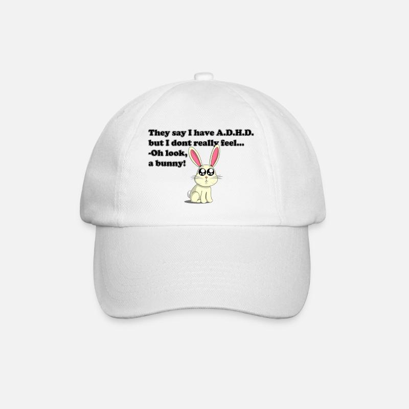 ADHD bunny - Baseballkappe - Weiß/Weiß