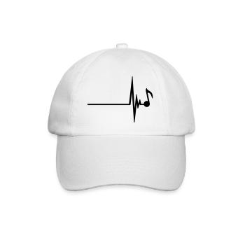 Heartbeat Music Note - Baseball Cap - white/white - Front