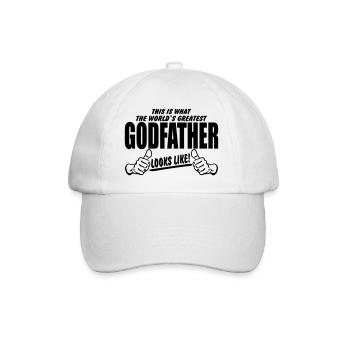 Worlds Greatest GodFather Looks Like - Baseball Cap - white/white - Front
