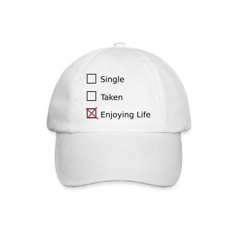 Single Taken Enjoying life - Baseballkappe - Weiß/Weiß - Vorne