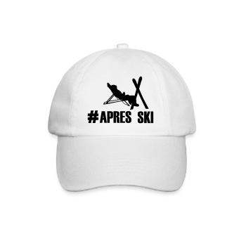 Ski, ski, skiing, après ski, freeski, winter - Baseball Cap - white/white - Front