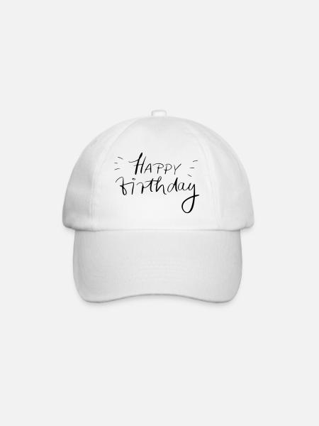 Happy Birthday - Baseballkappe - Weiß/Weiß